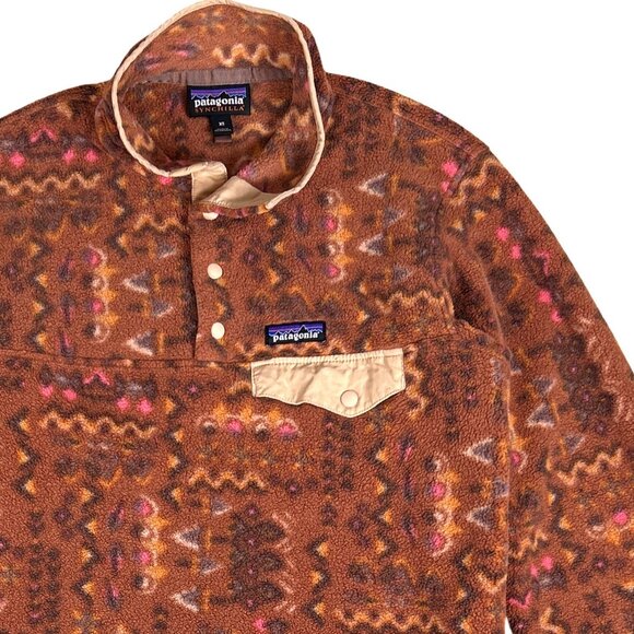 Patagonia Synchilla Snap-T Wandering Woods Sisu Brown XS - Picture 7 of 16